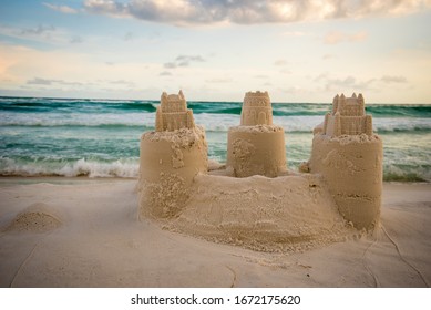 Sand Castle Building at Destin Beach Florida  - Powered by Shutterstock