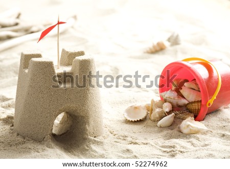 Sand castle on the beach
