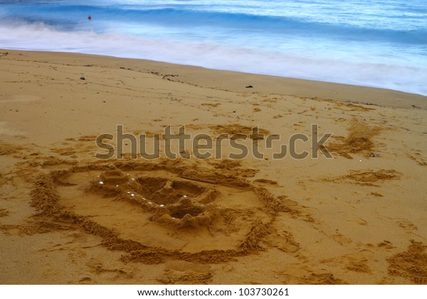 Sand Castle Waves On Golden Beach Stock Photo Edit Now - 