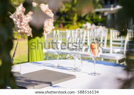 Sand Ceremony On Wedding Glass Vases Stock Photo Edit Now