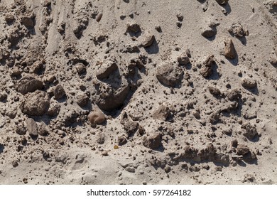 sand in construction, note shallow depth of field