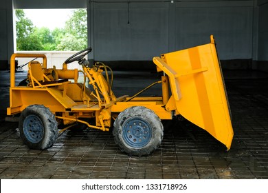 Sand Dumper Truck In Construction Site.