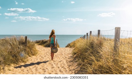 Sand dune to the beach- atlantic ocean in France - Powered by Shutterstock