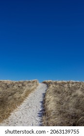 Sand Dune Path Between Winter Straw, Crane Beach, Ipswich, North Shore Boston, Massachusetts