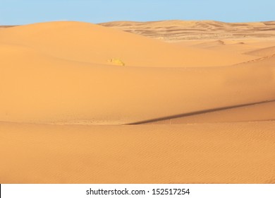 Sand Dune In Sahara Dessert In Morocco