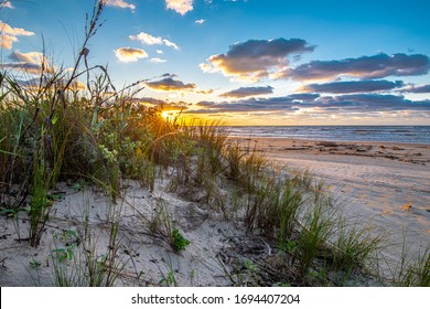 Sand Dune Sunrise In Texas Coast