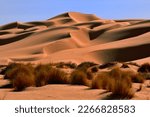 SAND DUNES AND DESERT LANDSCAPE IN THE SAHARA REGION IN ALGERIA