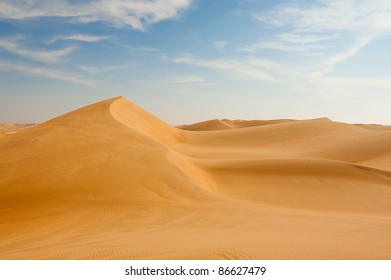 Sand Dunes In The Desert Near Dubai