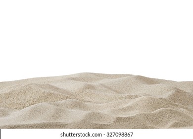 Sand dunes isolated on white background