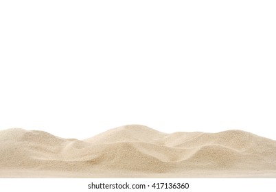 Sand dunes isolated on white background