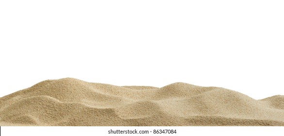 Sand dunes isolated on white background - Shutterstock ID 86347084