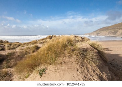 Sand Dunes On Beach In North Devon