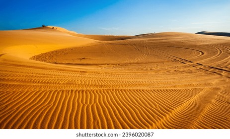Sand dunes on sunset near Mui Ne or Phan Thiet city in Vietnam