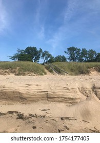 The Sand Dunes At Oval Beach In Saugatuck, Michigan.