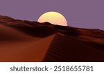 Sand dunes in the Sahara Desert at amazing sunrise, Merzouga, Morocco - Orange dunes in the desert of Morocco - Sahara desert, Morocco