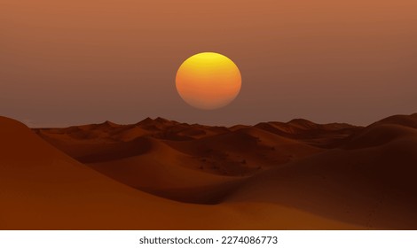 Sand dunes in the Sahara Desert, Merzouga, Morocco - Orange dunes in the desert of Morocco - Sahara desert, Morocco - Powered by Shutterstock