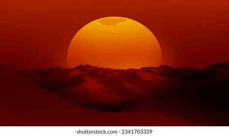 Sand dunes in the Sahara Desert, Merzouga, Morocco - Orange dunes in the desert of Morocco - Sahara desert, Morocco - Powered by Shutterstock