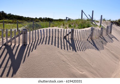 Sand Fencing Dramatic Shadows Patterns Spilling Stock Photo 619420331 