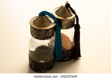 Sand Glass Bottle, Morocco Souvenir, Glass Jar With Desert Sand.