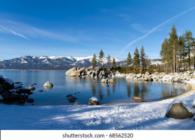 Sand Harbor During Winter, Lake Tahoe Usa