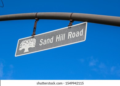 Sand Hill Road Street Sign In Silicon Valley