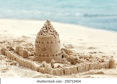 Sand House Made With His Own Hands Children