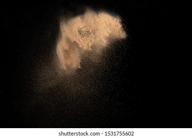 Sand, Isolated On Black Background.