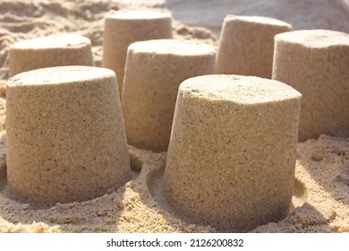 Sand Mud Pies On Beach At Goa