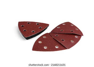 Sand Paper For Oscillating Multifunction Tool On White Background. 