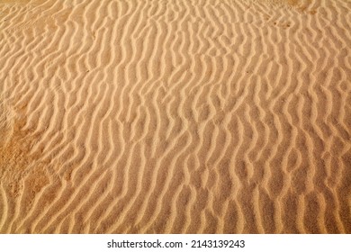 Sand Pattern Texture In Morocco. Desert Sand Ripples Background.