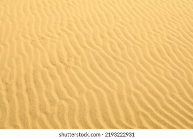 Sand Pattern Texture In Morocco. Desert Sand Ripples Background.