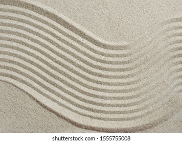 Sand Pattern In A Zen Garden