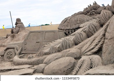 
Sand Sculpture Dinosaur