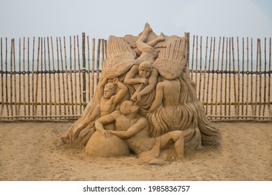 Sand Sculpture On The Beach Shore