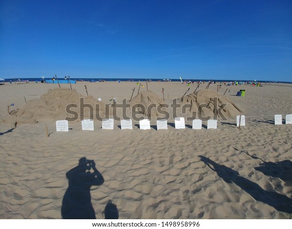 Sand Sculptures Noah Ark Jesus Knocking Stock Photo Edit