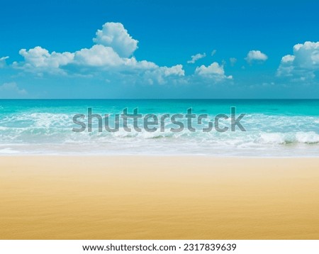 Sand and sea, travel, seascape, summer, vacation concept, place for your design.
