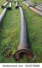 Sand And Slurry Pump Suction Rubber Hose, Lying On The Ground