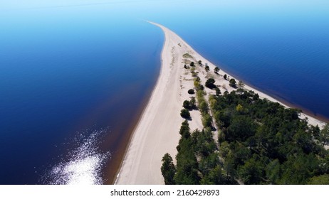 Sand Spit On Konevets Island In Lake Ladoga