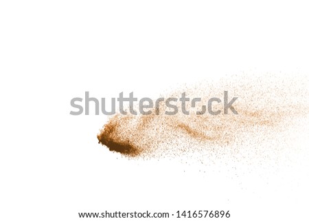 Sand splash or sand explode isolated on white background.