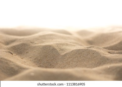 Sand Texture Close-up On the Beach -On white  Backgrounds