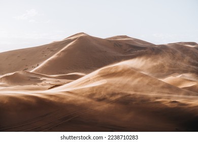 Sand texture in Morocco Sahara Merzouga Desert landscape oriented - Shutterstock ID 2238710283