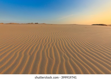 Sand Waves Dramatic Clouds Beautiful Desert Sunset