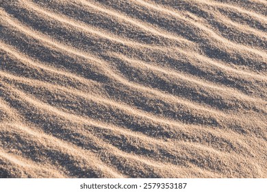 Sand waves pattern, natural background photo. Abstract dune texture