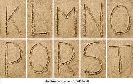 sand writing with alphabet