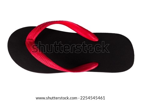 sandals  flip flops color red black isolated on white background.