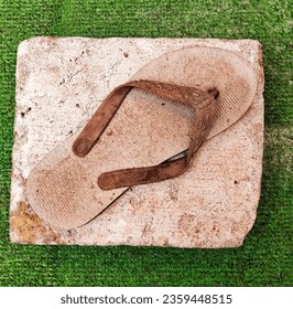 sandals, these are old sandals that have lost their pair