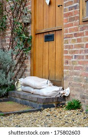 Sandbag Barrier In Doorway