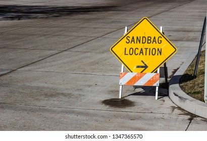 Sandbag Location Sign On Corner