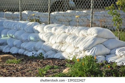 Sandbags Around Perimeter Of House. 