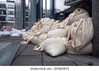 Sandbags as protection against water during floods